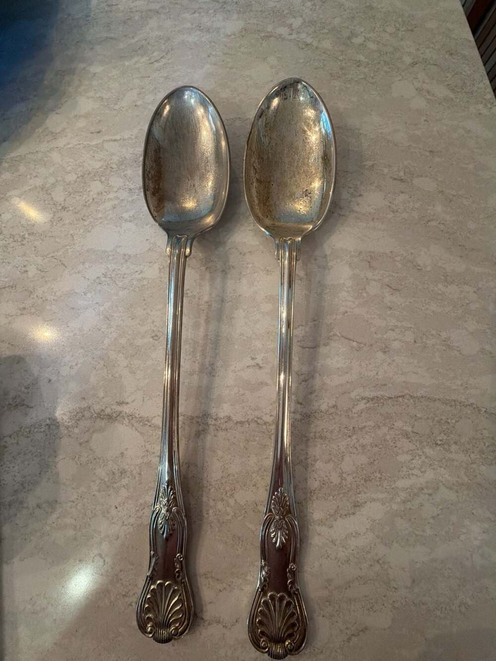 Vintage Sheffield Silver Co. Silverplate Serving Spoons - Set of 2
